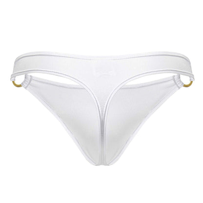 White thong bikini bottom jor 2153 magnus thongs with gold tone metal rings at the sides in white