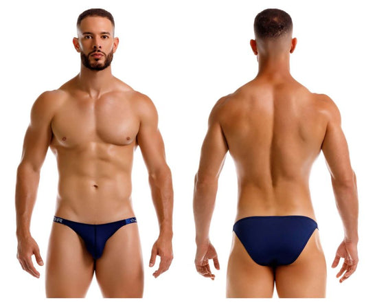Navy blue briefs jor 2233 eros bikini with subtle logo on waistband made from soft breathable fabric