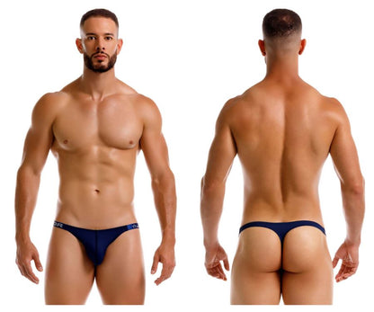 Navy blue JOR 2235 Eros thong with subtle logo on the waistband showing the front side of the product