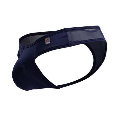 Navy blue JOR 2242 Origin thongs for men with mesh panels and a sleek form-fitting design