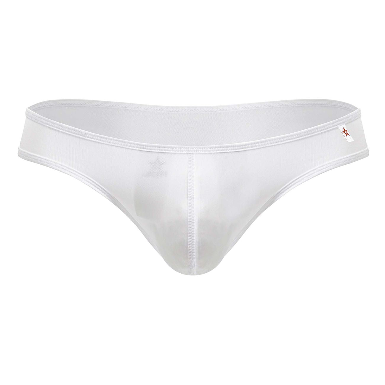 White sheer mesh thong jor 2242 origin with a subtle red star logo on the side