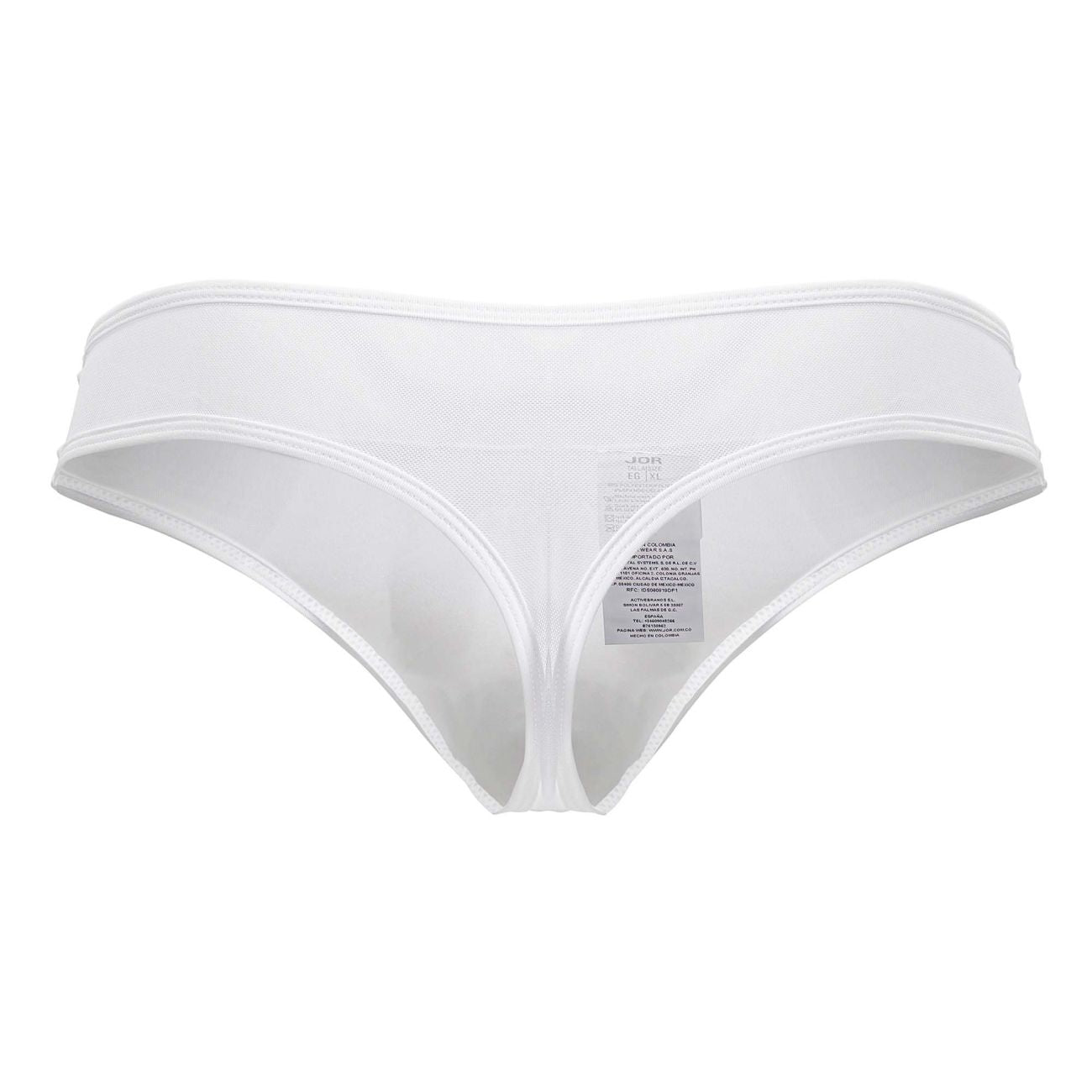White mesh jor 2242 origin thong with smooth seamless design and subtle brand tag visible at the back