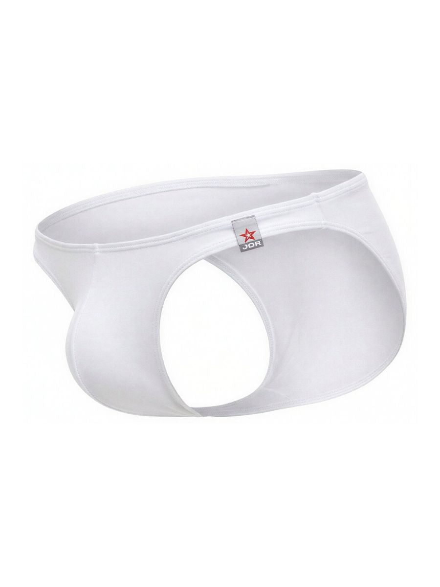 White jor 2273 travel swim bikini men’s briefs with sleek form-fitting design and distinctive cutout detail