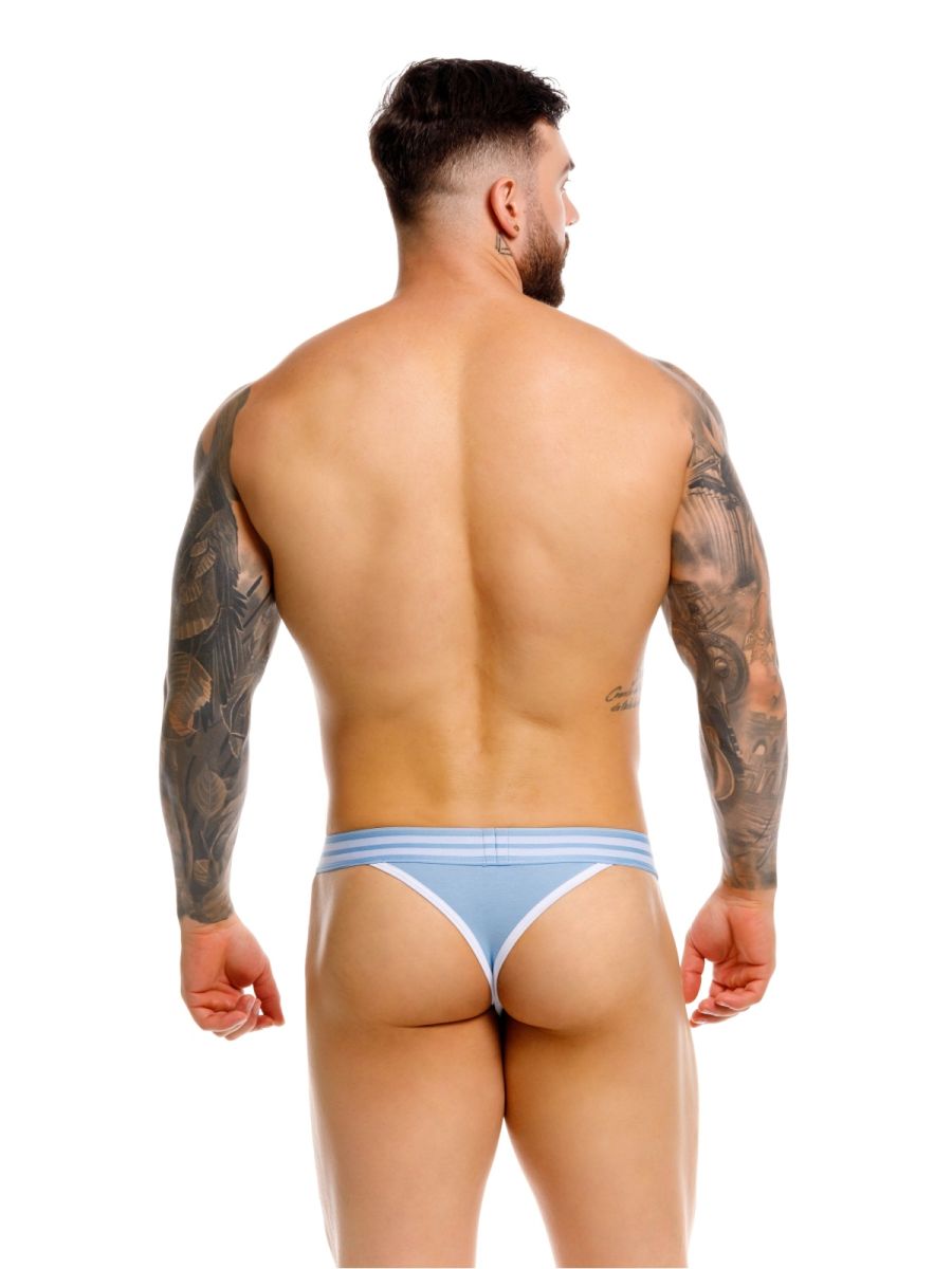Jor 2323 college thongs in blue light blue and white striped briefs with a snug form-fitting design