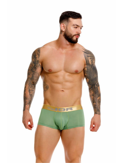Green men’s boxer briefs jor 2326 soho trunks with gold dior logo waistband in a comfortable soft fabric