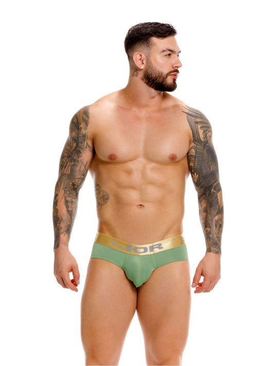 Green dior soho briefs with a gold waistband featuring a comfortable stretchy material for everyday wear