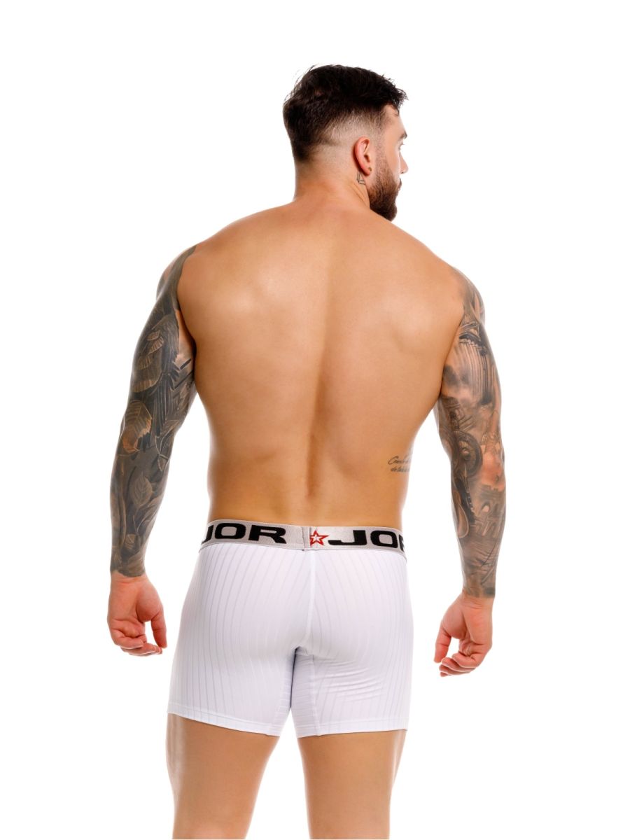 White jor 2329 cronos boxer briefs with black waistband and red star logo for comfortable everyday wear