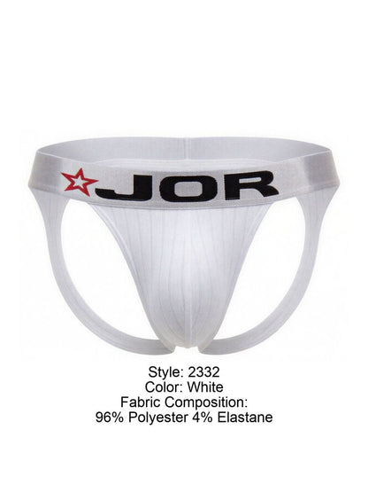 White jor 2332 cronos athletic briefs with black logo red star waistband made of 96 polyester 4 elastane
