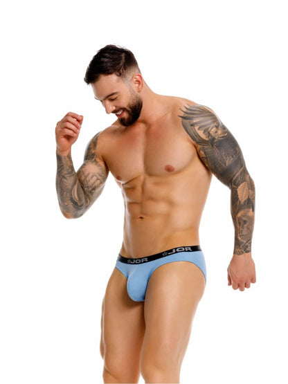 Light blue jor 2346 cannes bikini briefs with black elastic waistband for comfortable everyday wear