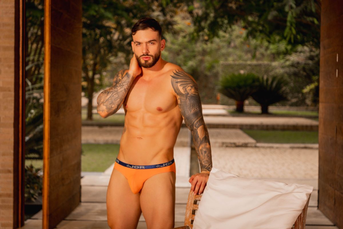 Orange jor 2346 cannes bikini briefs in vibrant orange made of soft breathable fabric for comfortable daily wear