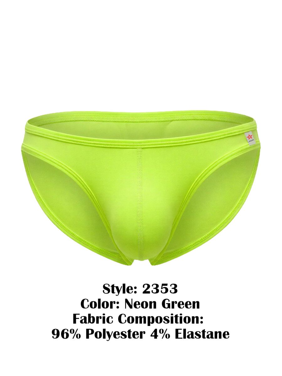 Neon green jor 2353 origin bikini men’s swim trunks made of 96 percent polyester and 4 percent elastane
