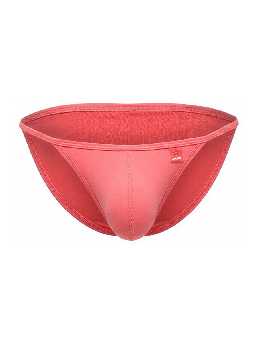 A coral-colored seamless jor 2358 axel bikini brief with smooth fabric and minimalistic design