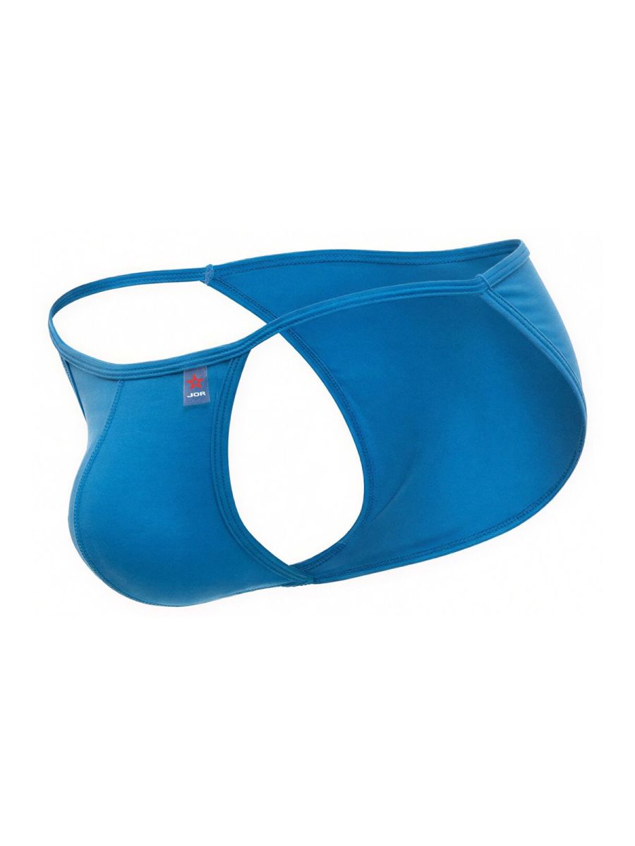 Blue jor 2358 Axel bikini thong in turquoise with smooth fabric and a thin elastic waistband for men