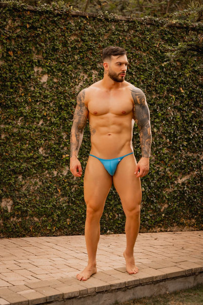 Jor 2358 axel bikini turquoise vibrant blue form-fitting swim trunks with snug fit and minimalistic design