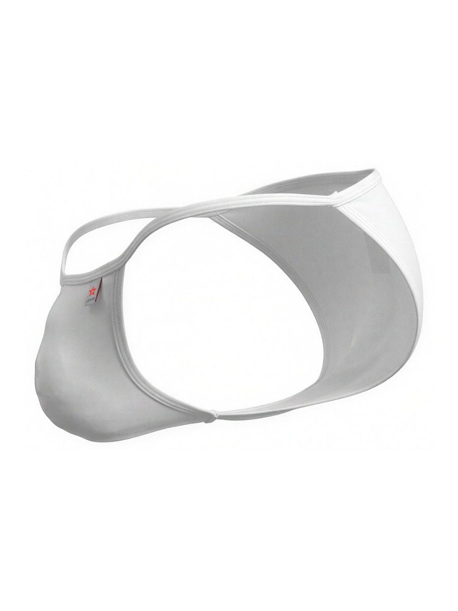 White form-fitting JOR 2358 Axel bikini briefs with sleek minimalist design and subtle elastic waistband