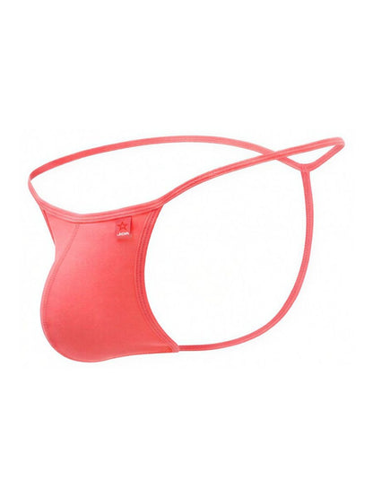 Coral-colored jor 2359 axel g-string men’s thong with thin elasticated straps and smooth fabric finish