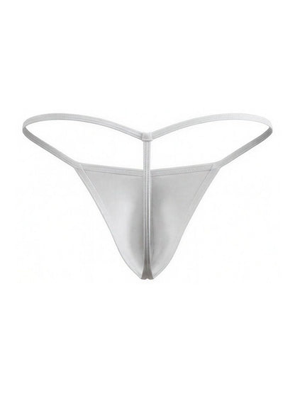 A sleek translucent white JOR 2359 Axel satin g-string with minimalist design and thin supportive straps
