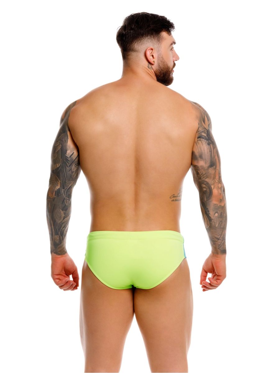 Bright neon green JOR 2384 wind swim briefs made of lightweight fabric for swimming and water activities