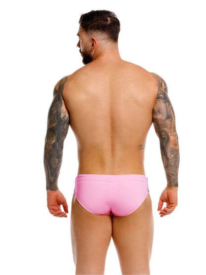 Pink jor 2384 wind swim briefs made of lightweight fabric designed for comfortable swimwear use