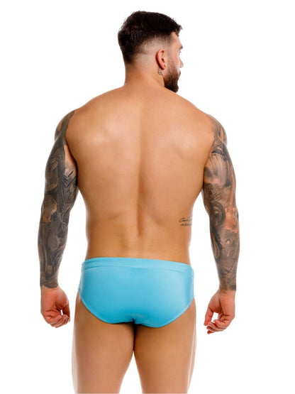 Bright blue jor 2387 travel swim briefs in turquoise with a smooth, form-fitting design for comfortable swimming