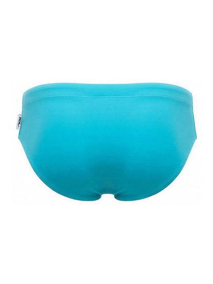 Jor 2387 travel swim briefs in turquoise feature sleek solid design with smooth stretchy fabric and subtle waistband seam