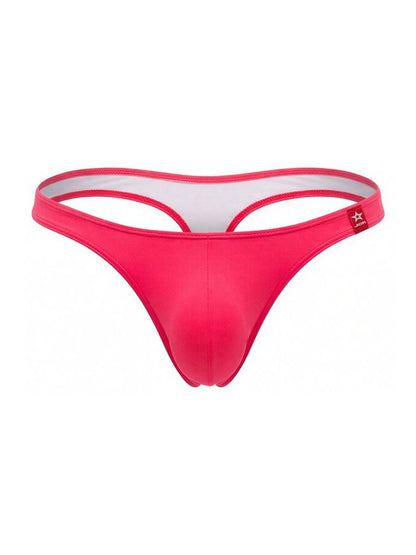 Bright pink travel swim thong jor 2389 with white inner lining and red brand tag in color candy
