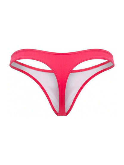 Bright pink jor 2389 travel swim thong with white inner lining and seamless thin construction for comfortable wear