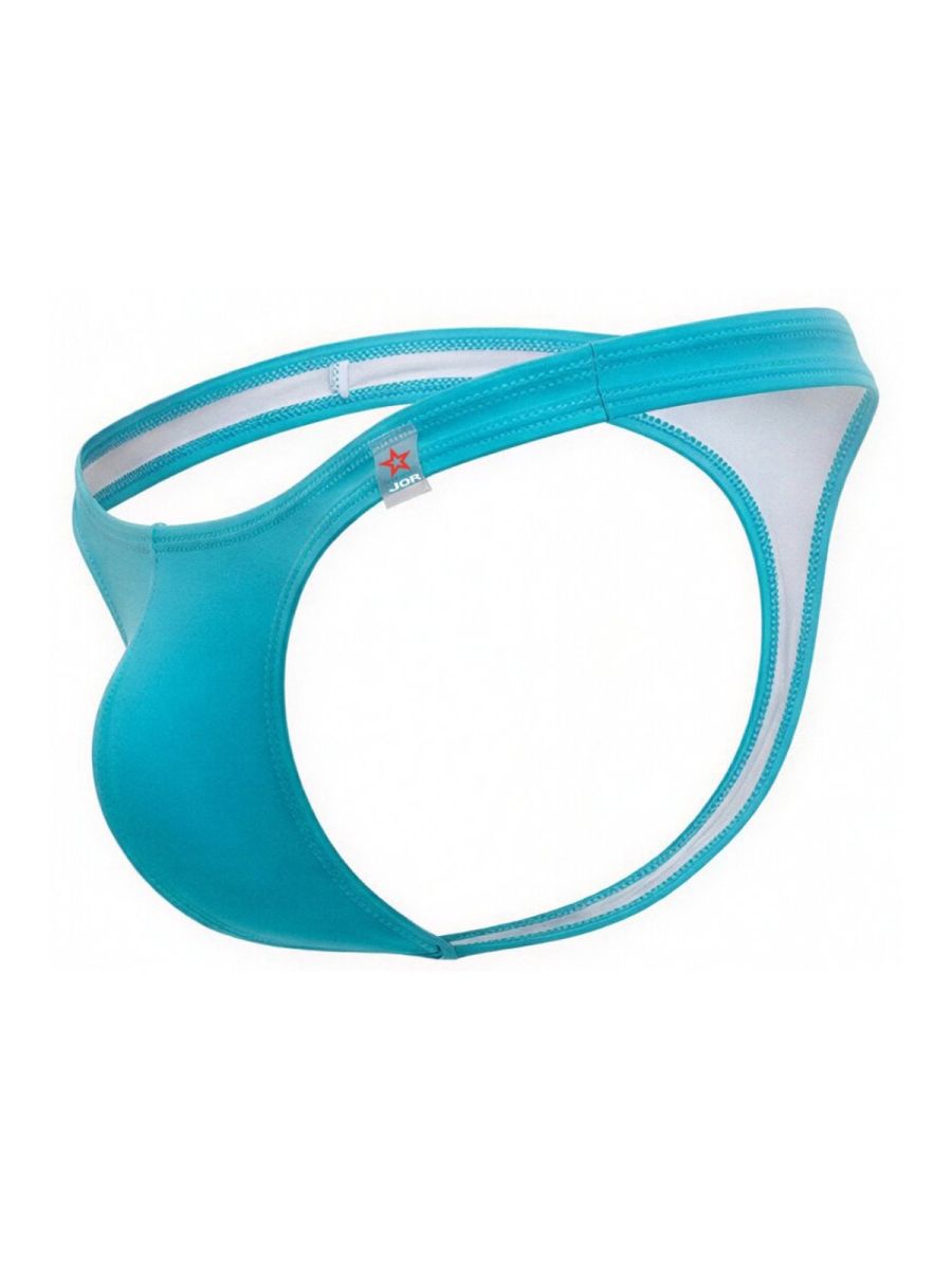 Turquoise and white Jor 2389 travel swim thong with sleek form-fitting design for comfortable swimwear use