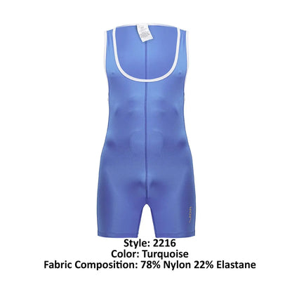 JOR Herren Aktiv- und Bademode 2216 Fighter Bodysuit Farbe Türkis