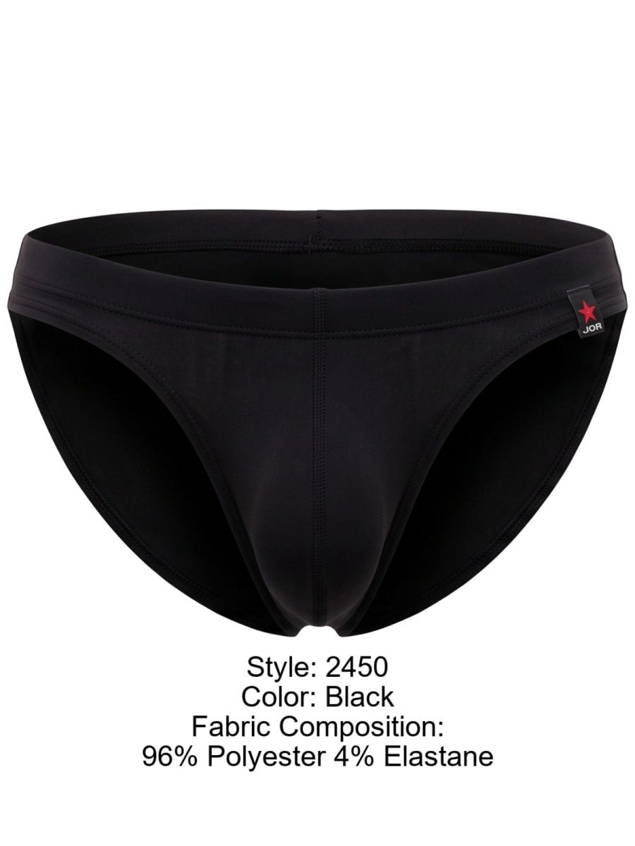 JOR 2450 Sous-vêtements masculins Invisible Briefs Confort Élégant Couleur Noir