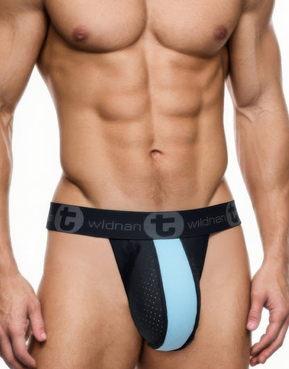 WildmanT Big Boy Pouch Rubber/Cotton Jockstrap Baby Blue