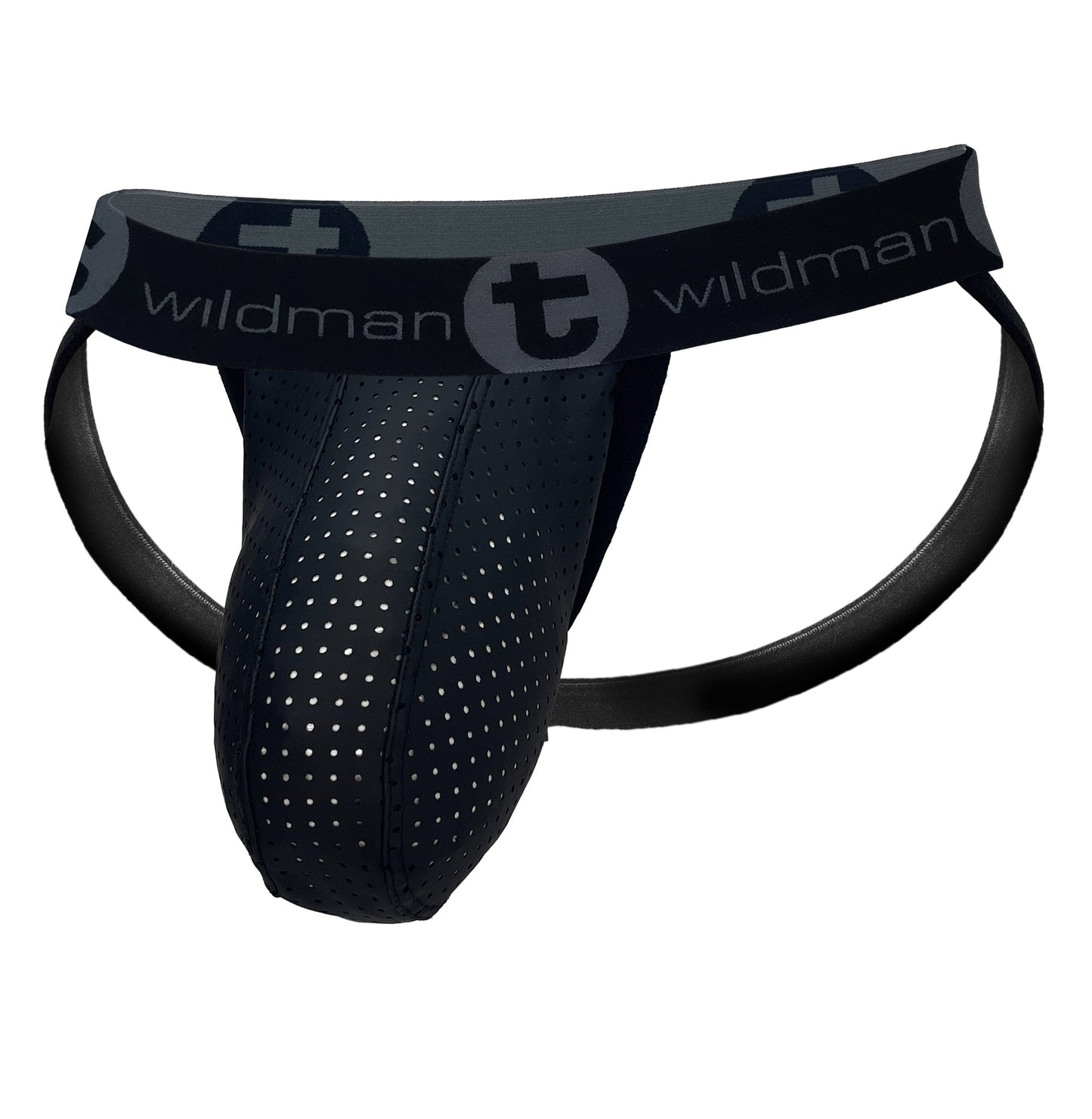 WildmanT Big Boy Pouch Rubber/Cotton Jockstrap Black
