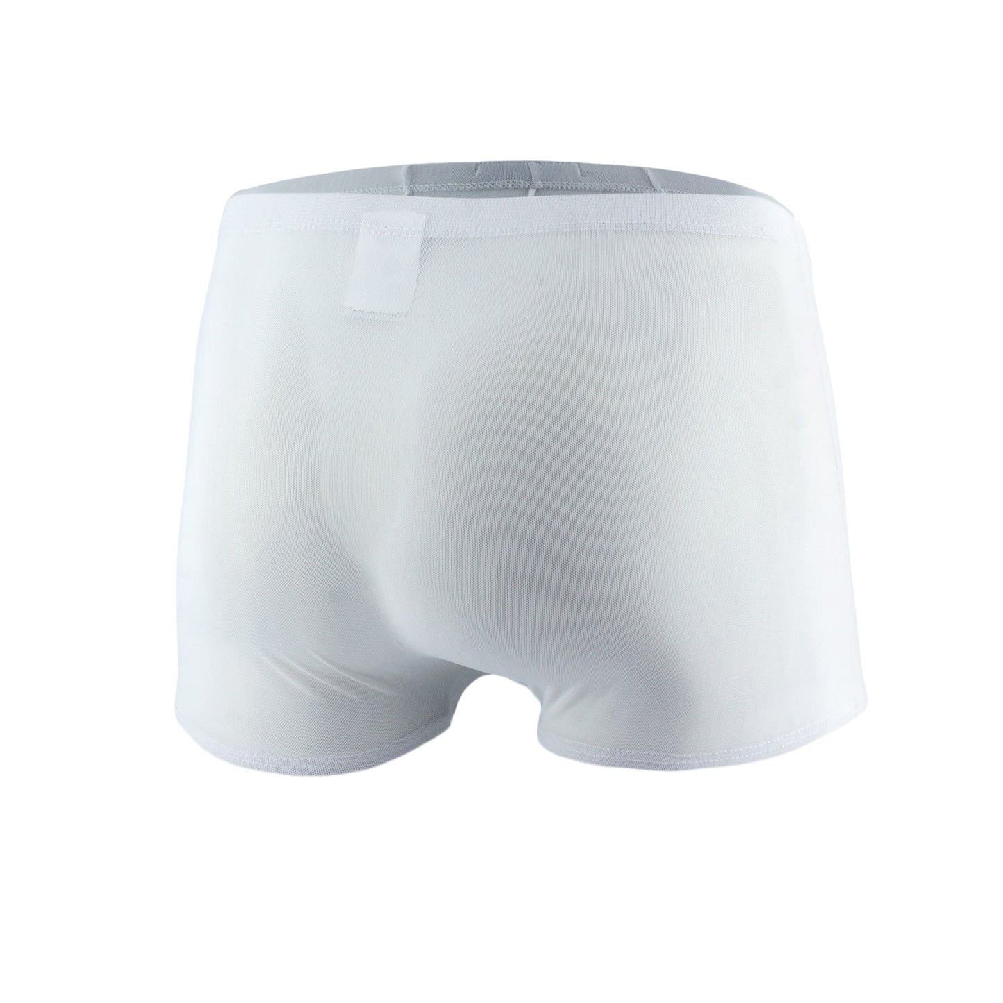 White js08-joe snyder boxer mesh briefs with textured fabric and gray elastic waistband