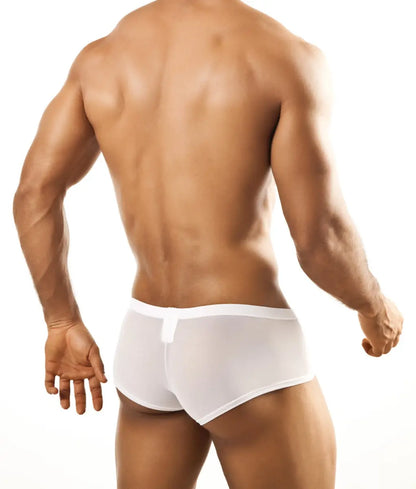 White joe snyder bulge boxer briefs with smooth form-fitting design and subtle waistband detail