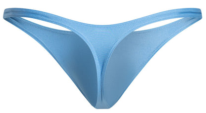 Light blue seamless thong made of smooth fabric with minimalist design from JUSTIN SIMON classic thongs collection