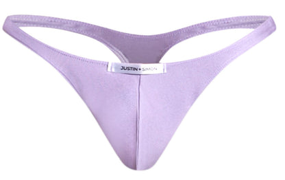 Light purple lilac thong with silver justin simon label at center classic xsj03 style by justin simon