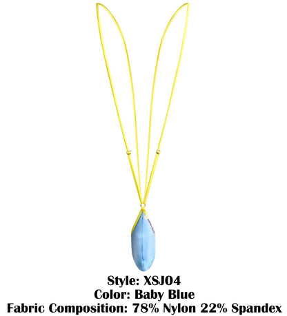 Justin simon xsj04 baby blue teardrop pendant necklace with vibrant yellow cord for stylish everyday wear