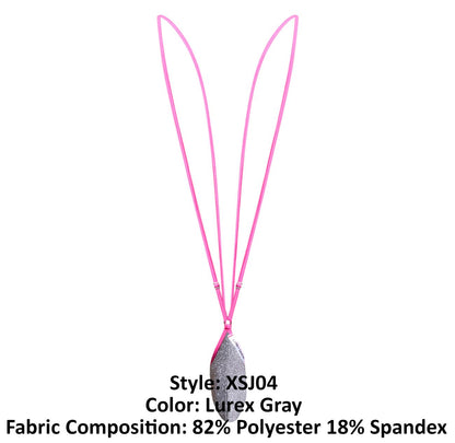 Justin simon xsj04 sling color lurex gray pink lanyard with a silver glittery teardrop pendant