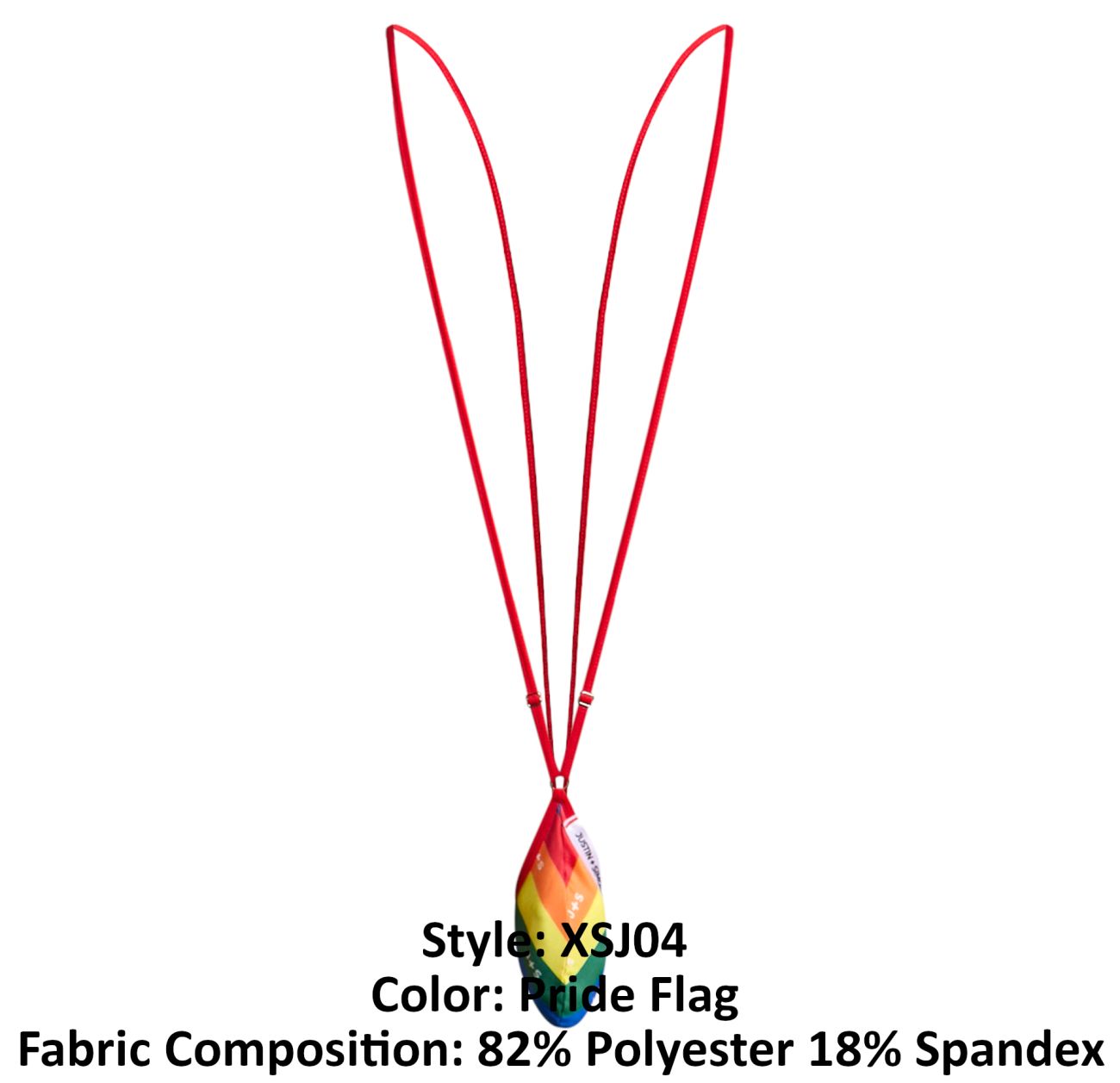 Justin+simon xsj04 sling color pride flag rainbow lanyard with vibrant tapered pendant made of polyester and spandex
