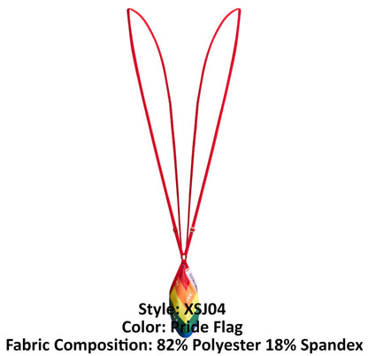 Justin+simon xsj04 sling color pride flag rainbow lanyard with vibrant tapered pendant made of polyester and spandex