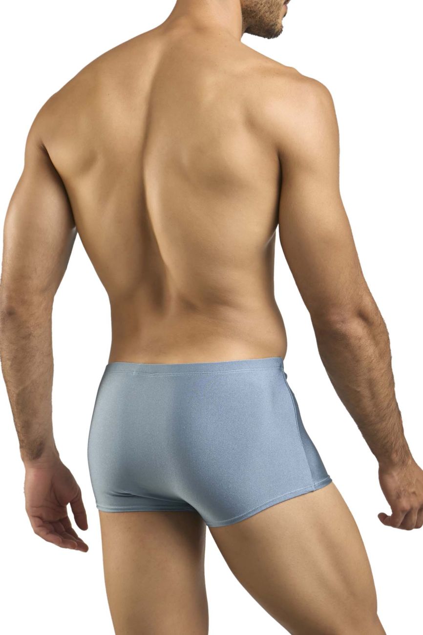 Light blue form-fitting men’s briefs with smooth fabric finish from justin plus simon xsj08 classic boxer metal green collection