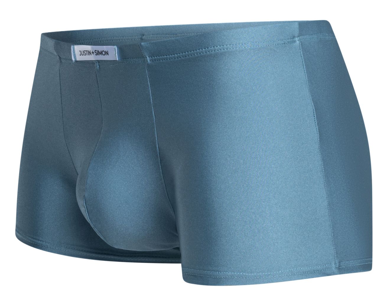 Blue satin briefs from justin + simon in metal green classic boxer style xsj08 for comfortable everyday wear