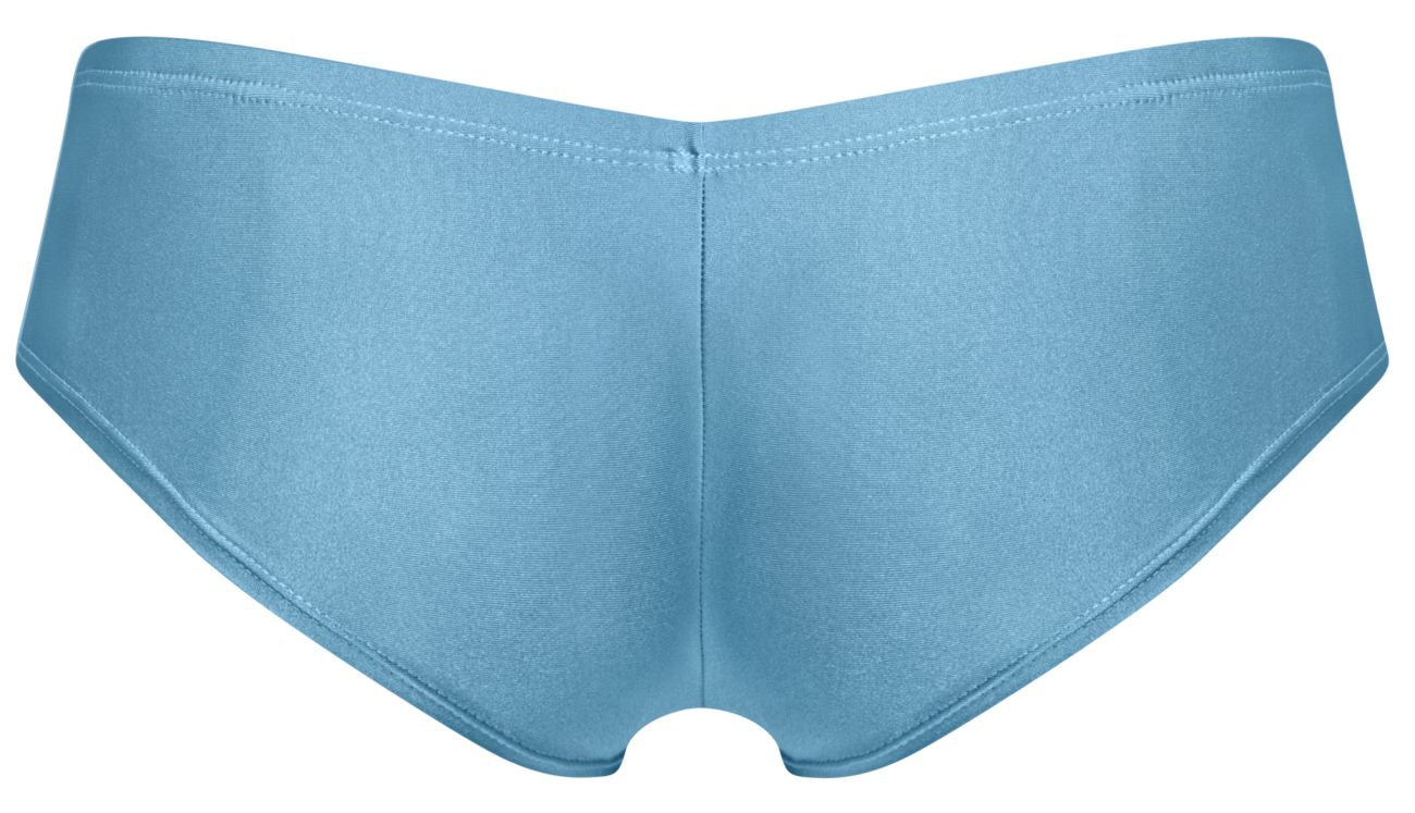 Justin simon xsj13 cheeky bulge boxer in metal green smooth textured light blue women’s briefs with seamless design