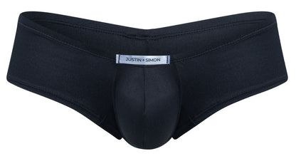 Black justin simon xsj13 cheeky bulge boxer briefs with smooth form fitting design and reinforced stitching