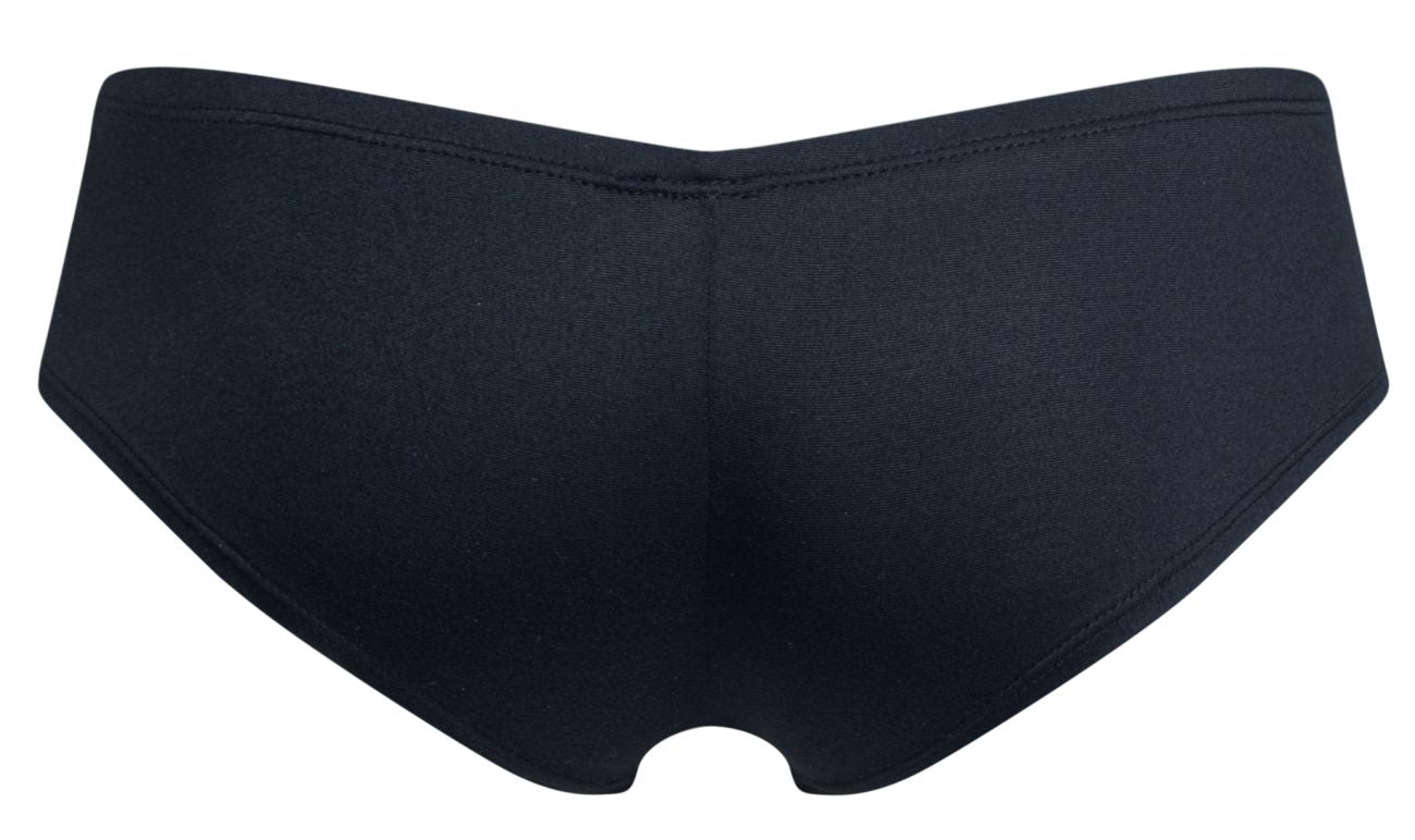 Black seamless briefs from JUSTIN+SIMON XSJ13 cheeky bulge boxer with smooth fabric finish and subtle waistband stitching