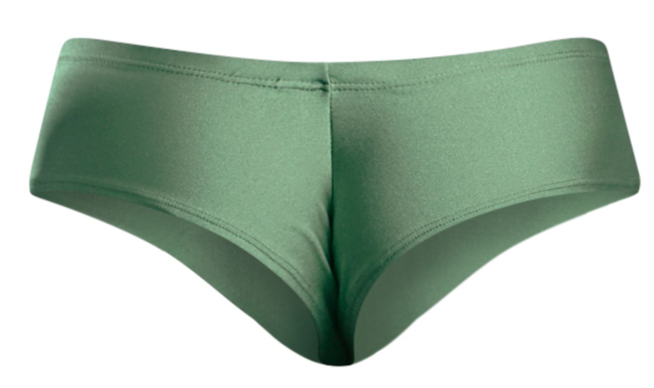 Justin+Simon xsj22 cheek briefs in new green with smooth form-fitting fabric and clean waistband stitching