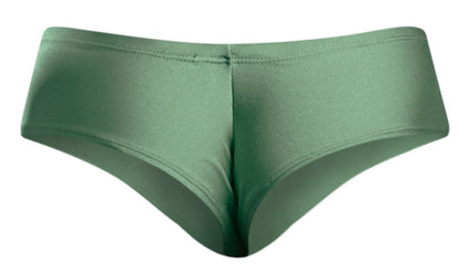 Justin+Simon xsj22 cheek briefs in new green with smooth form-fitting fabric and clean waistband stitching