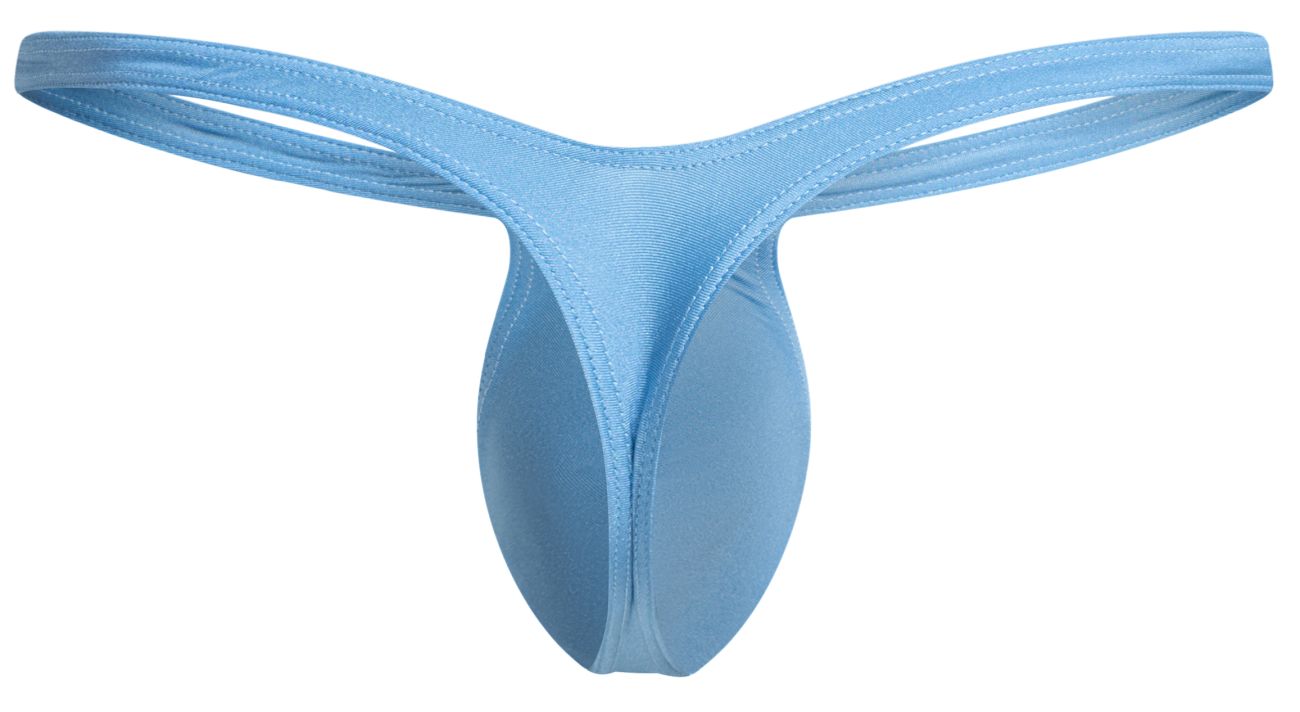 Justinsimon baby blue seamless fabric thong with smooth form fitting design for comfortable wear
