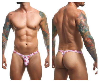 Pink patterned thong with a unicorn design from justin simon xsjbu02 bulge thongs color coquette collection