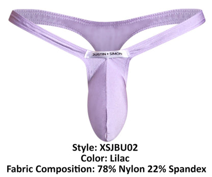 Lilac justin plus simon thong made of 78% nylon and 22% spandex for a comfortable fit